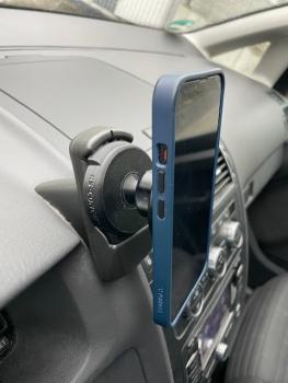 Preview: RS-Mount, fahrzeugspezifischer Handyhalter passend für original VW Telefonhalter UHV (an VW Modellen wie Passat, Golf, Touran, Polo, Tiguan, T5 (2003-2014)), Made in Germany